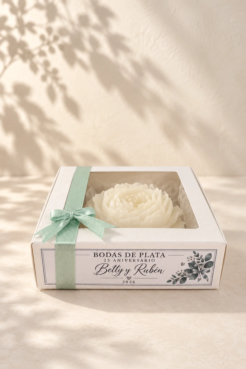 Caja floral personalizada de bodas de plata-3 Caja floral personalizada de bodas de plata-3