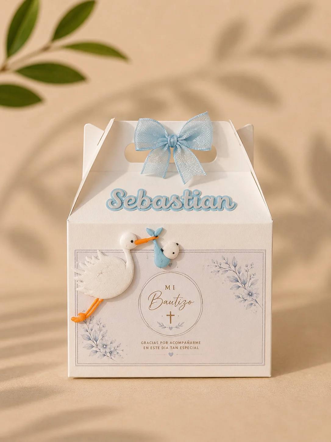Caja personalizada para bautizo con wax melts interiores