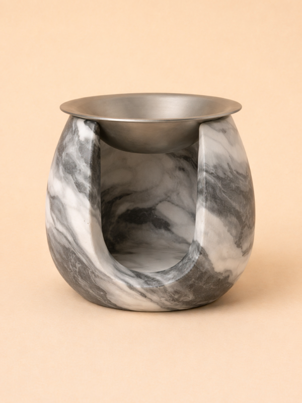 quemador aromático artesanal marmoleado de cemento hecho a mano en Tenerife