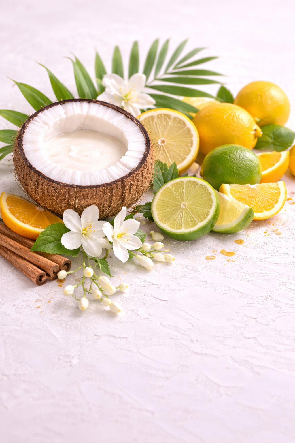 Fragancia Coco y cítricos (Beloá) - limón, coco y flores blancas