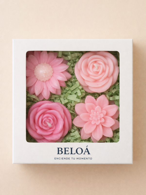 caja flores rosa