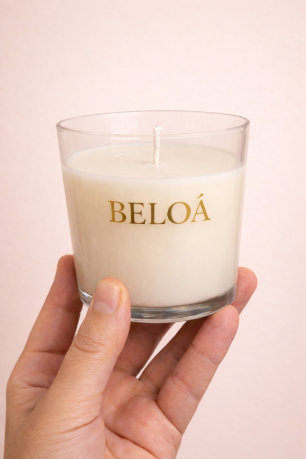 vela aromática vaso