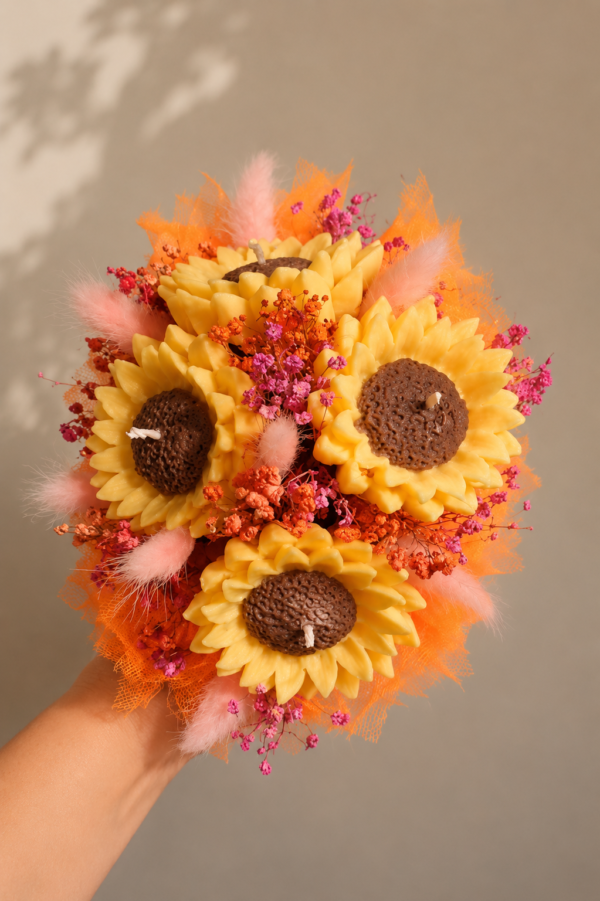 cesta de girasoles